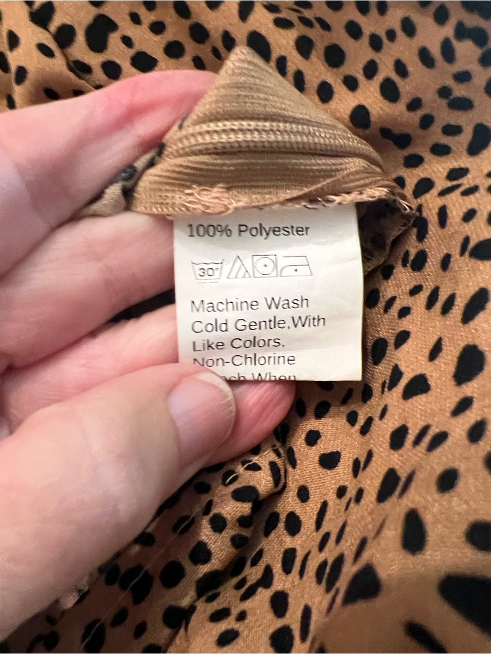SHEIN Tan Leopard-Print Tie-Front Puff Sleeve Cropped blouse - Picture 9 of 12